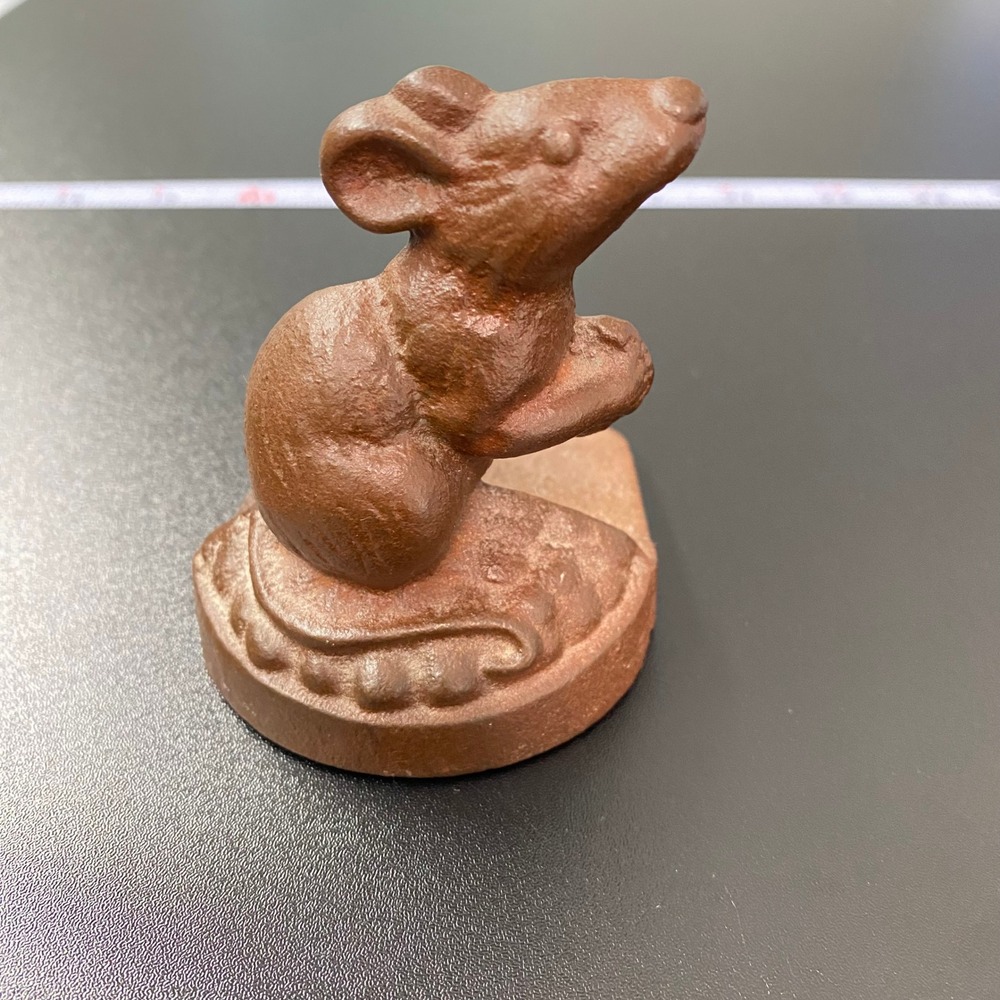 Cast Iron Mouse Bookend Doorstop Small Brown Vintage Style 3 in Decor Whimsy